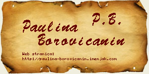 Paulina Borovićanin vizit kartica
